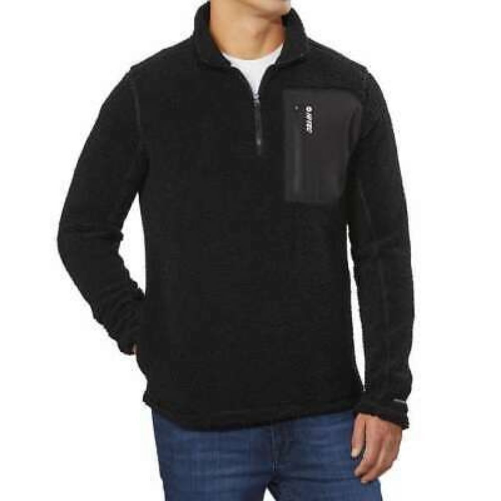 Hi-Tec Men’s ¼ Zip Pullover, Black